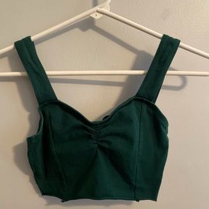 Forest Green Bustier Style Crop Top